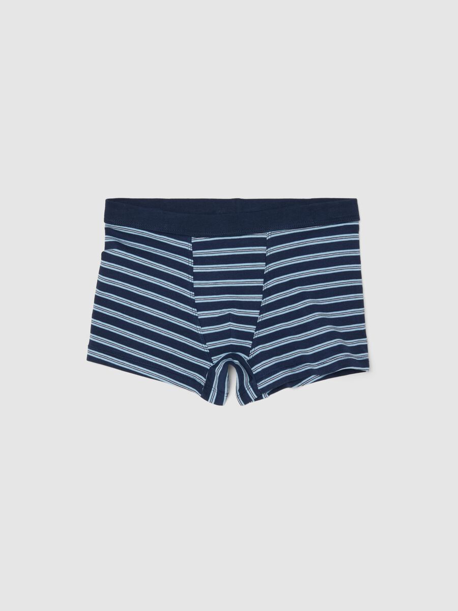 Elasticated cotton boxers with multicolour stripes for boys_0