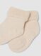 Four-pack of multicolour ankle socks in organic cotton blend for baby girl_1
