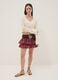 Red pure cotton mini skirt with ruffles and pattern_0