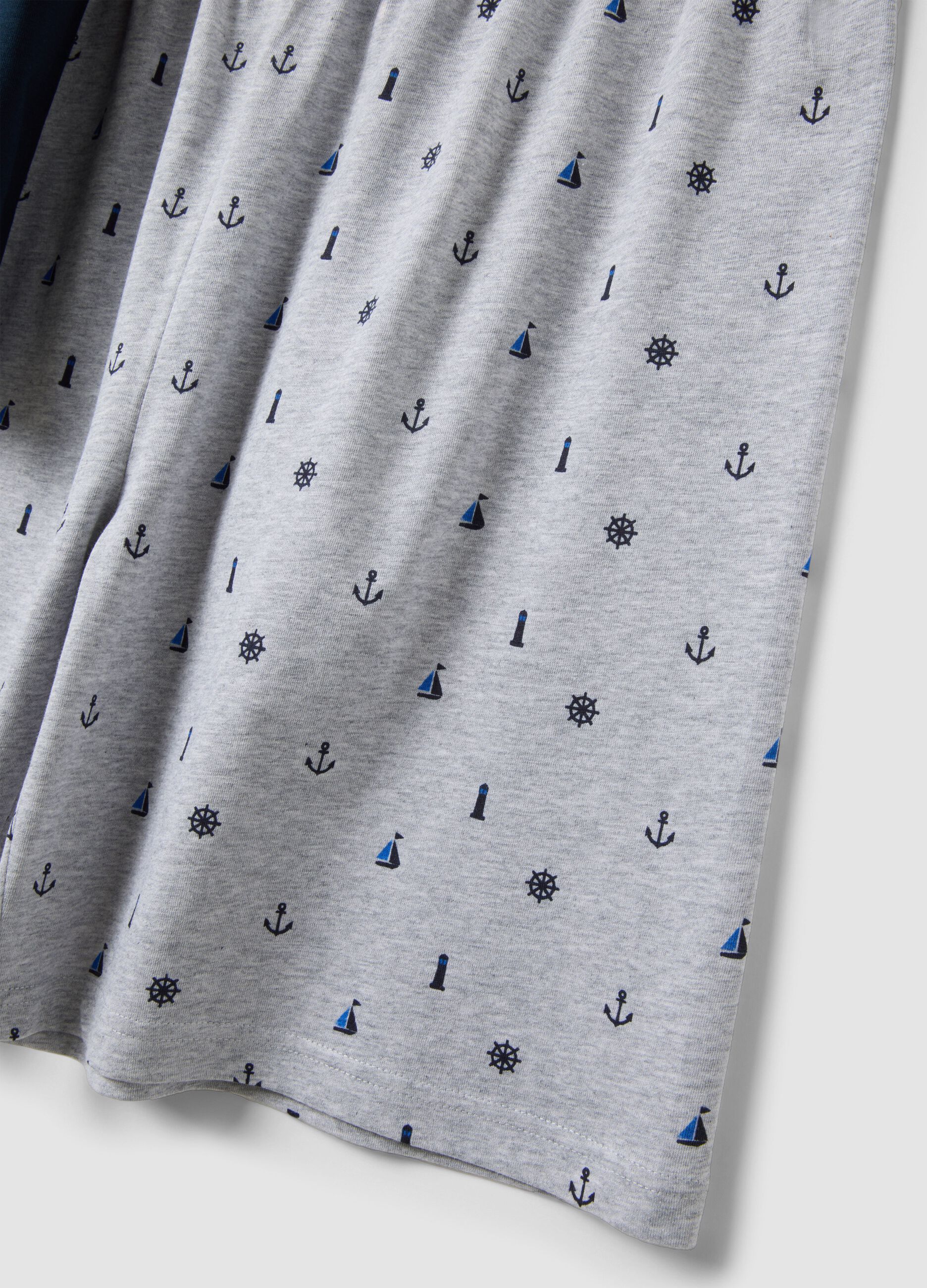 Blue cotton jersey pyjamas