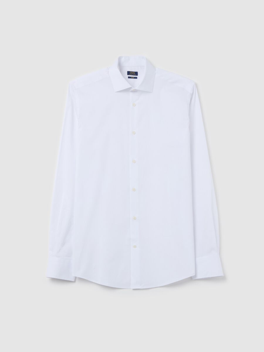 Solid colour stretch slim-fit shirt_4