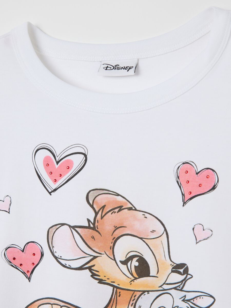 White T-shirt with Bambi and Thumper print_5
