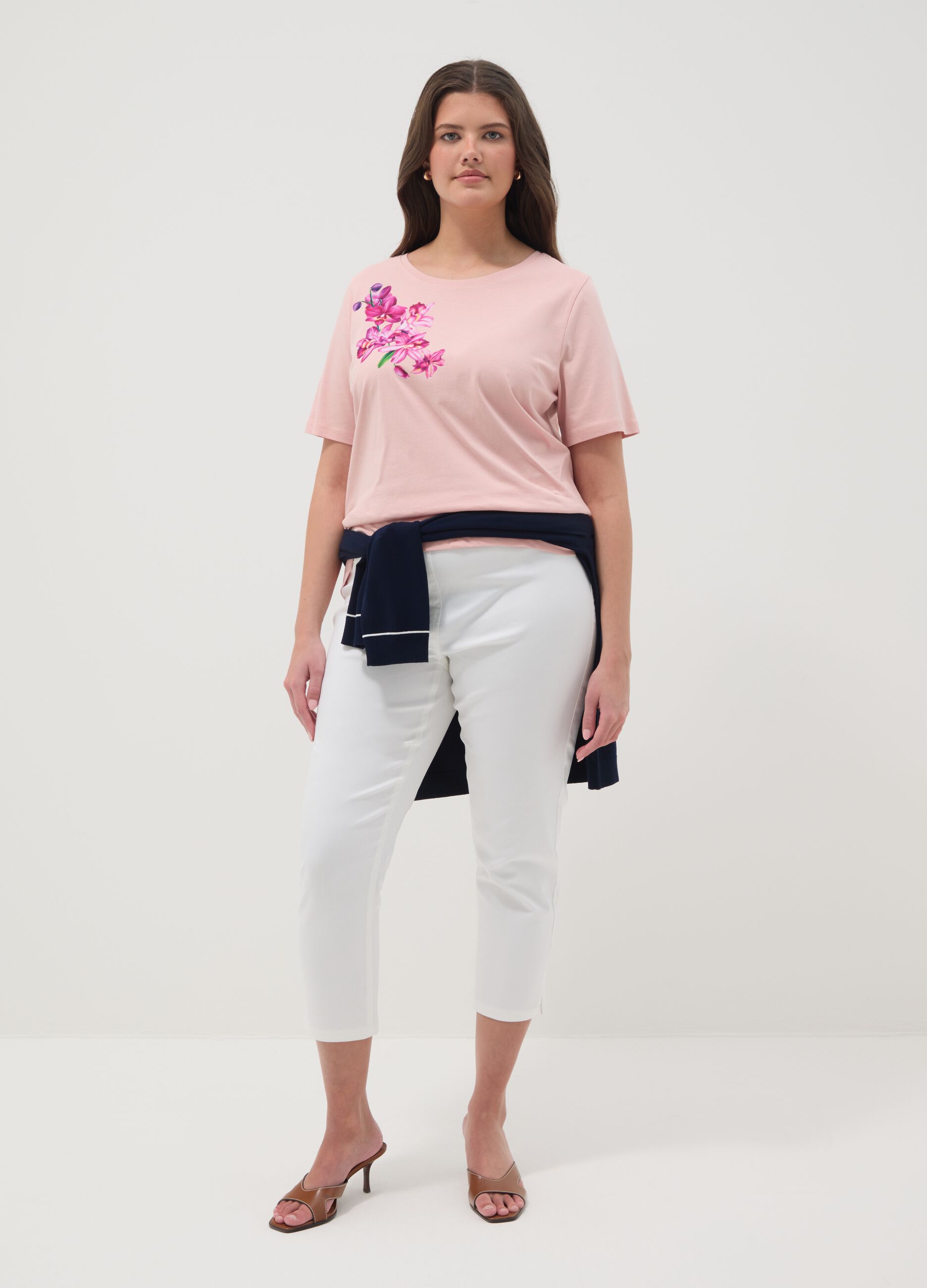 Pink pure cotton regular fit t-shirt with print