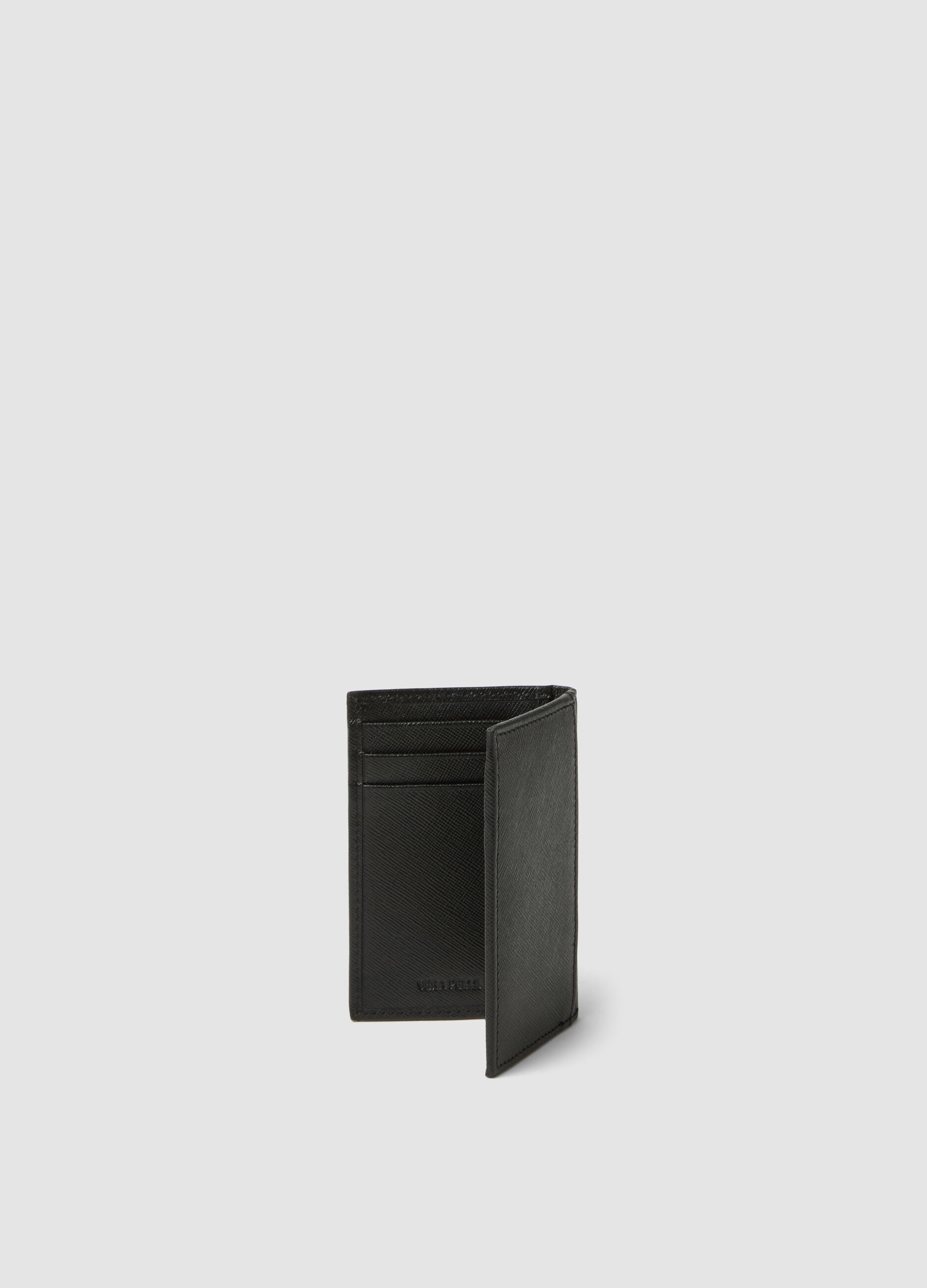 Black genuine leather wallet