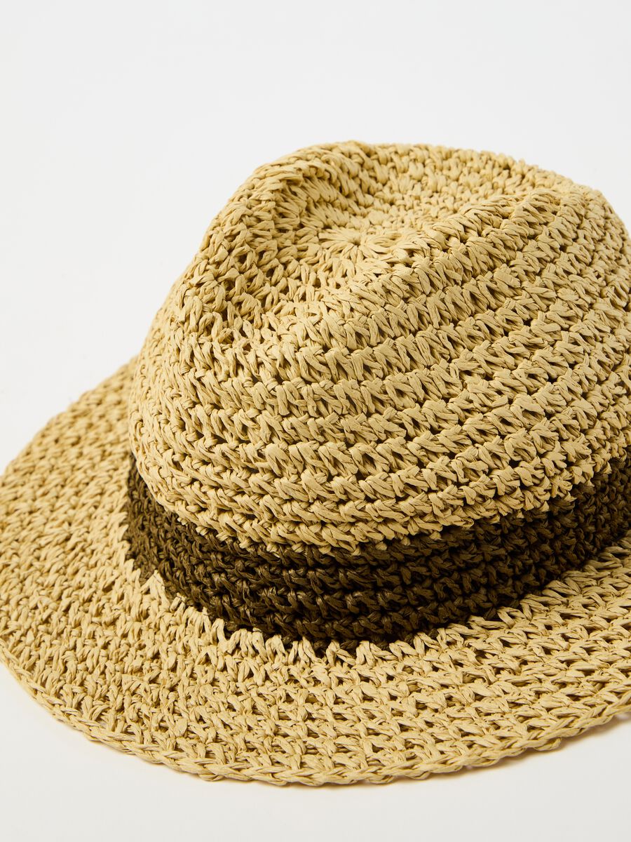 Raffia hat with contrasting detailing_1