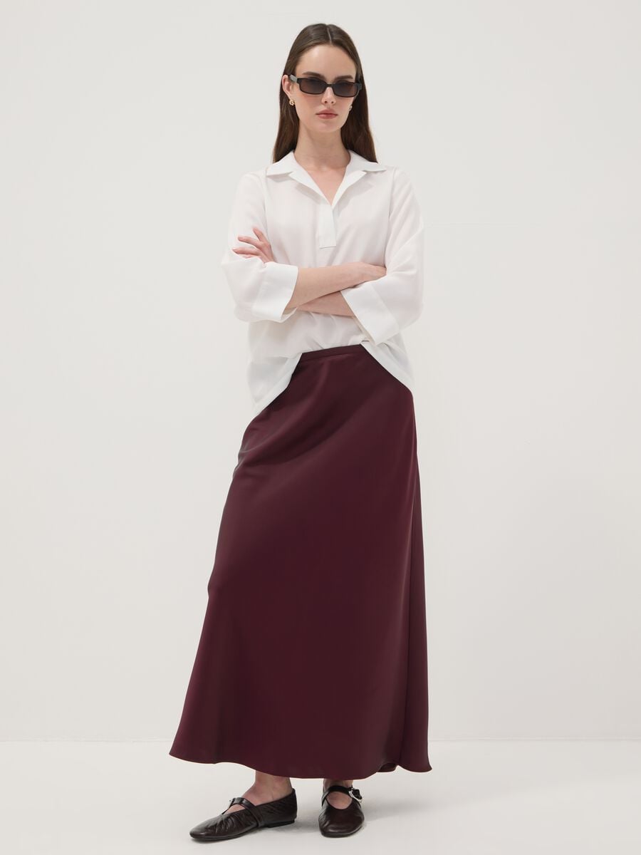 Camicia bianca in misto viscosa con collo classico_2