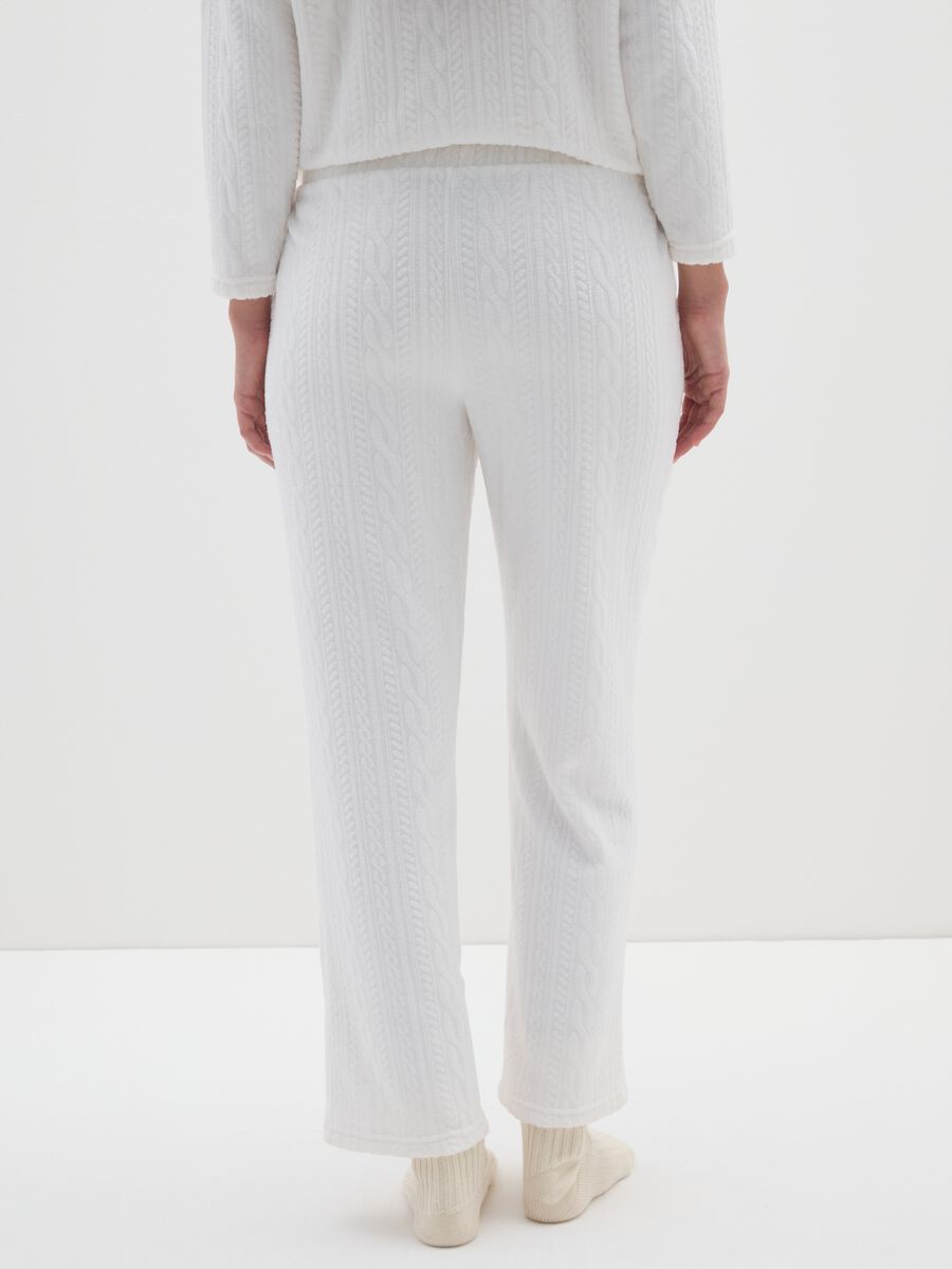 White coral fleece regular fit pyjama trousers_2
