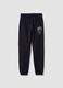 Navy cotton fleece joggers, regular fit_0