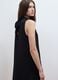 Black sleeveless high-neck slim-fit dress with bow_0