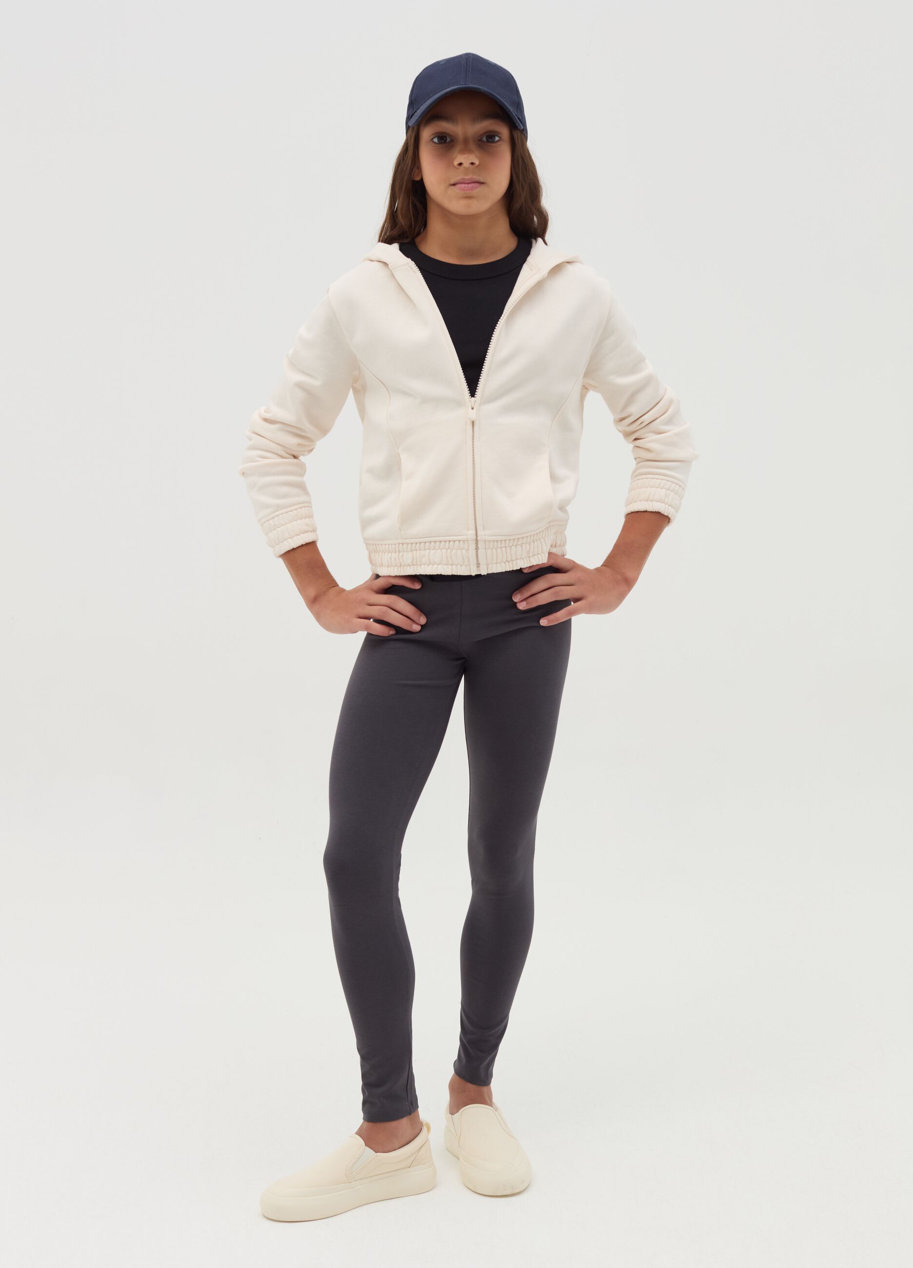 Stretch cotton leggings