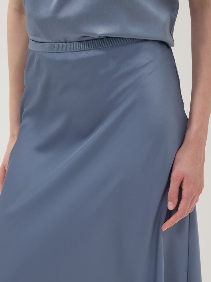 Long grey satin skirt_3