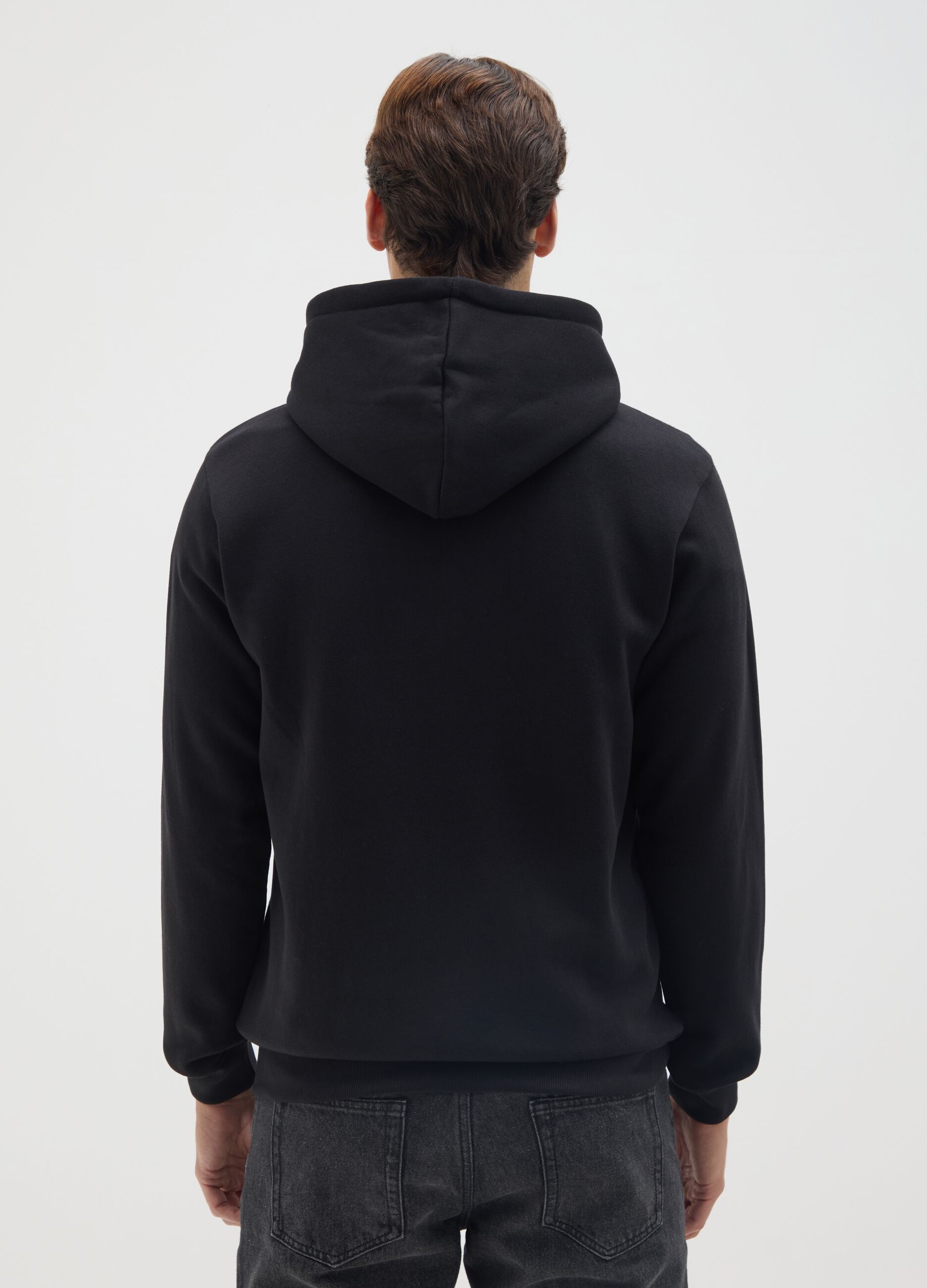 Felpa in misto cotone nera con cappuccio Everlast