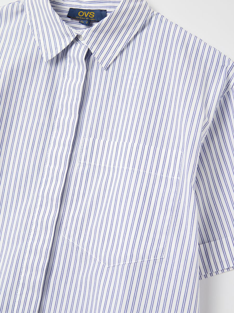 Short-sleeved shirt with striped pattern_5