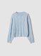 Blue stretch crew-neck top with a regular fit_0