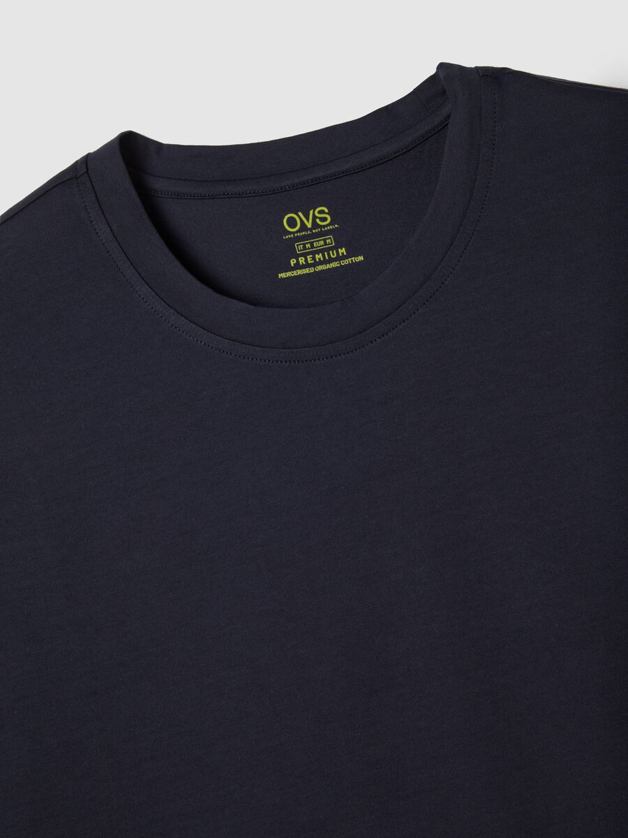 T-shirt in puro cotone blu regular fit_1