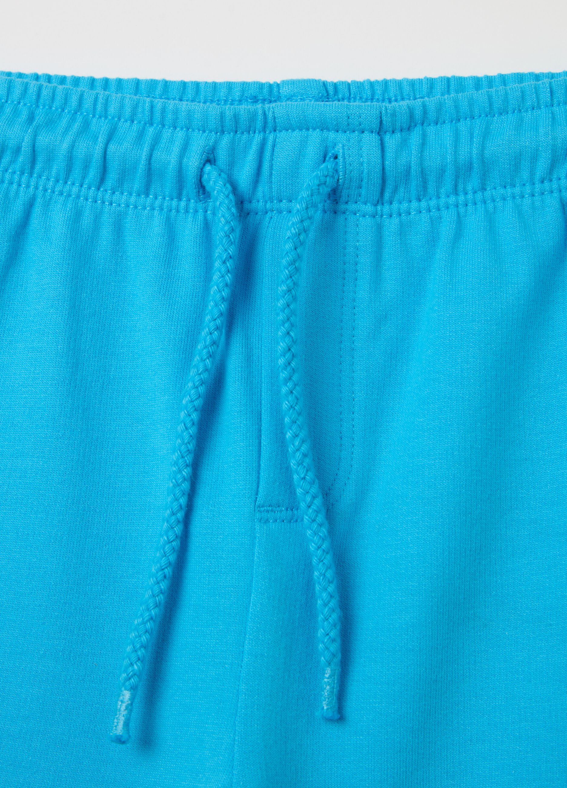 Bermuda shorts in French terry with drawstring