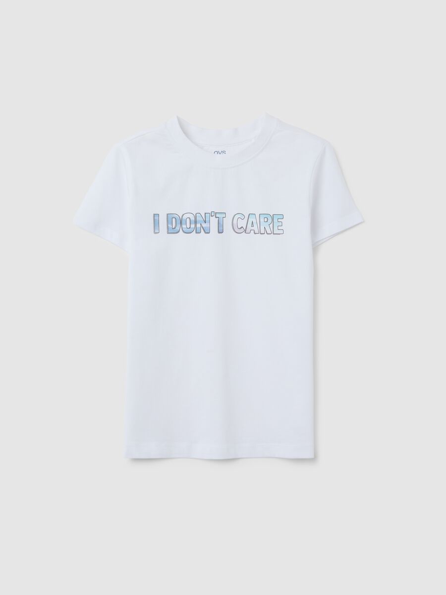 Girls' pure cotton white regular fit T-shirt with print_0