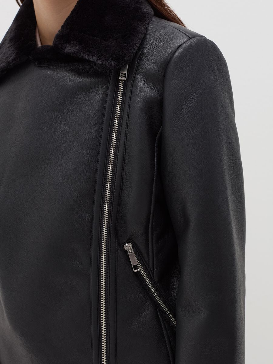 Biker jacket with furry yarn lining_2