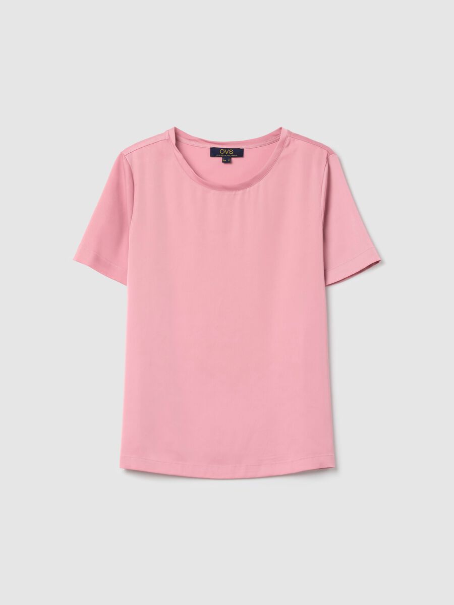 Short-sleeved blouse in satin_4