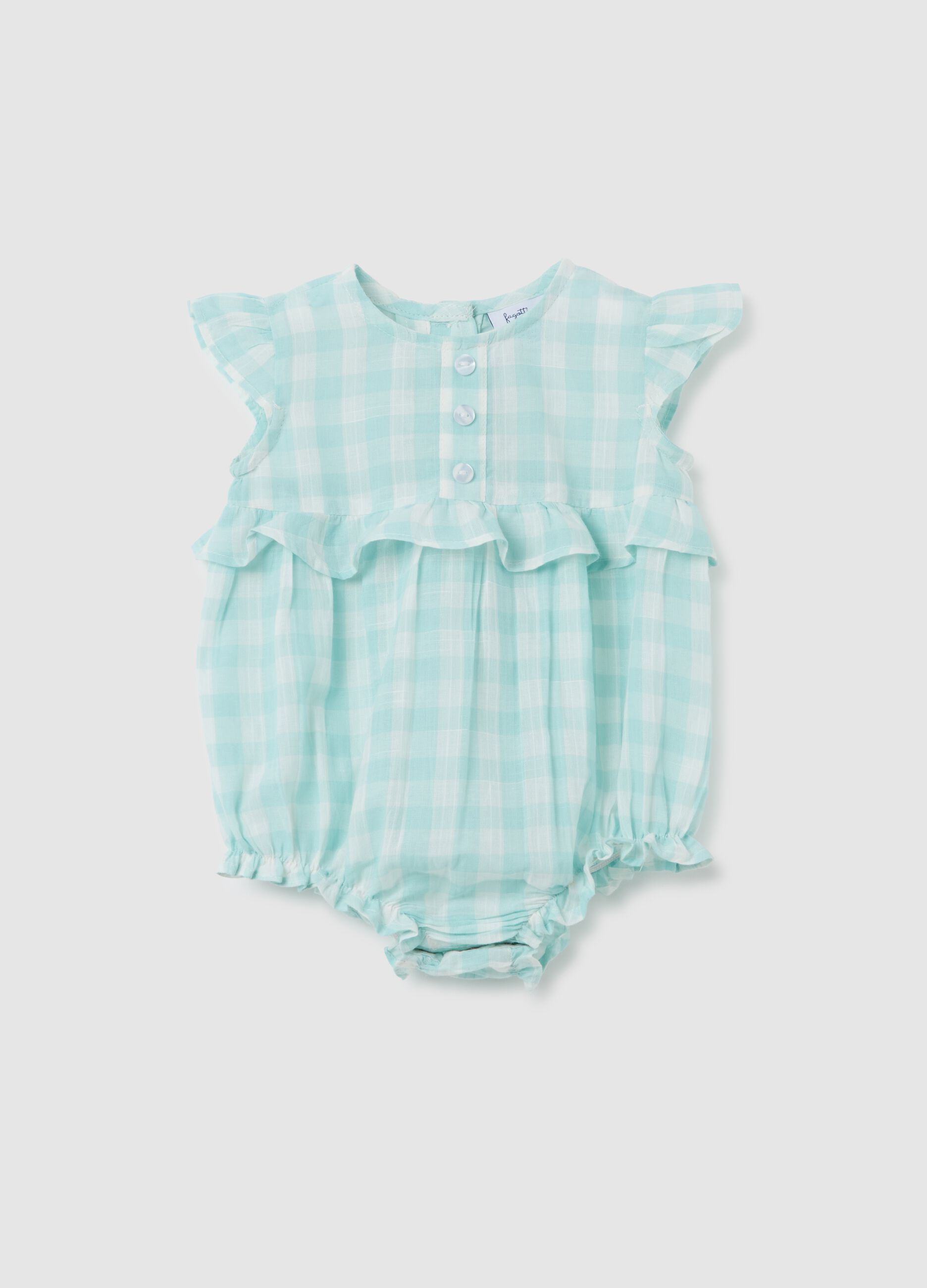 Baby Girl Bodysuit in Pure Cotton Multicoloured with Ruffles