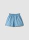 Light blue pure cotton denim shorts for girls, regular fit_0