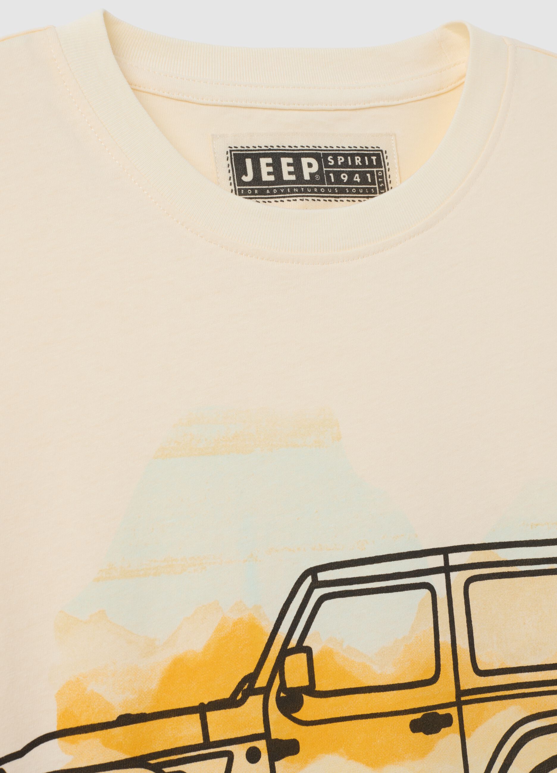 Beige pure cotton regular fit T-shirt