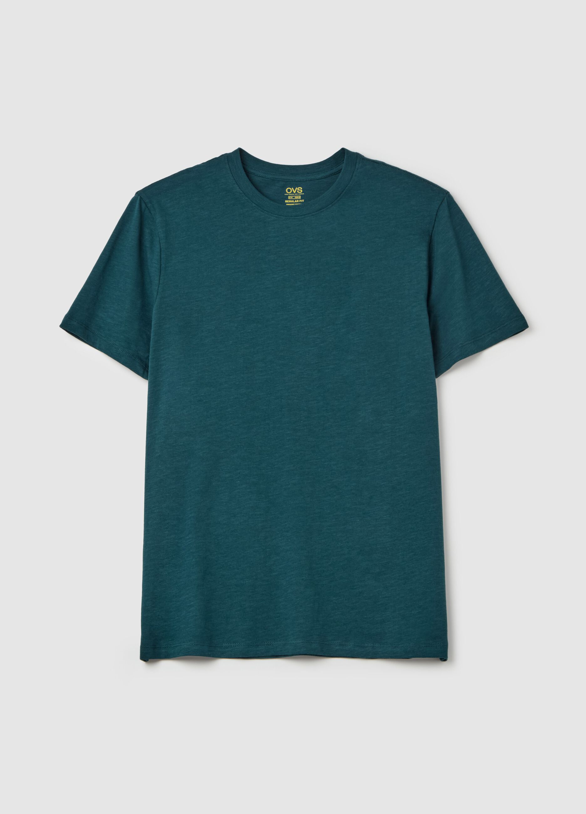 T-shirt in slub cotton with round neck