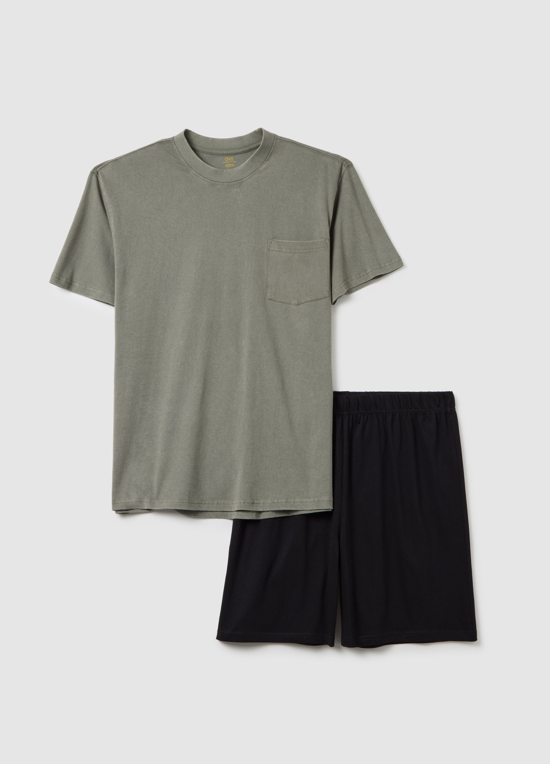 Men's green pure cotton comfort fit set