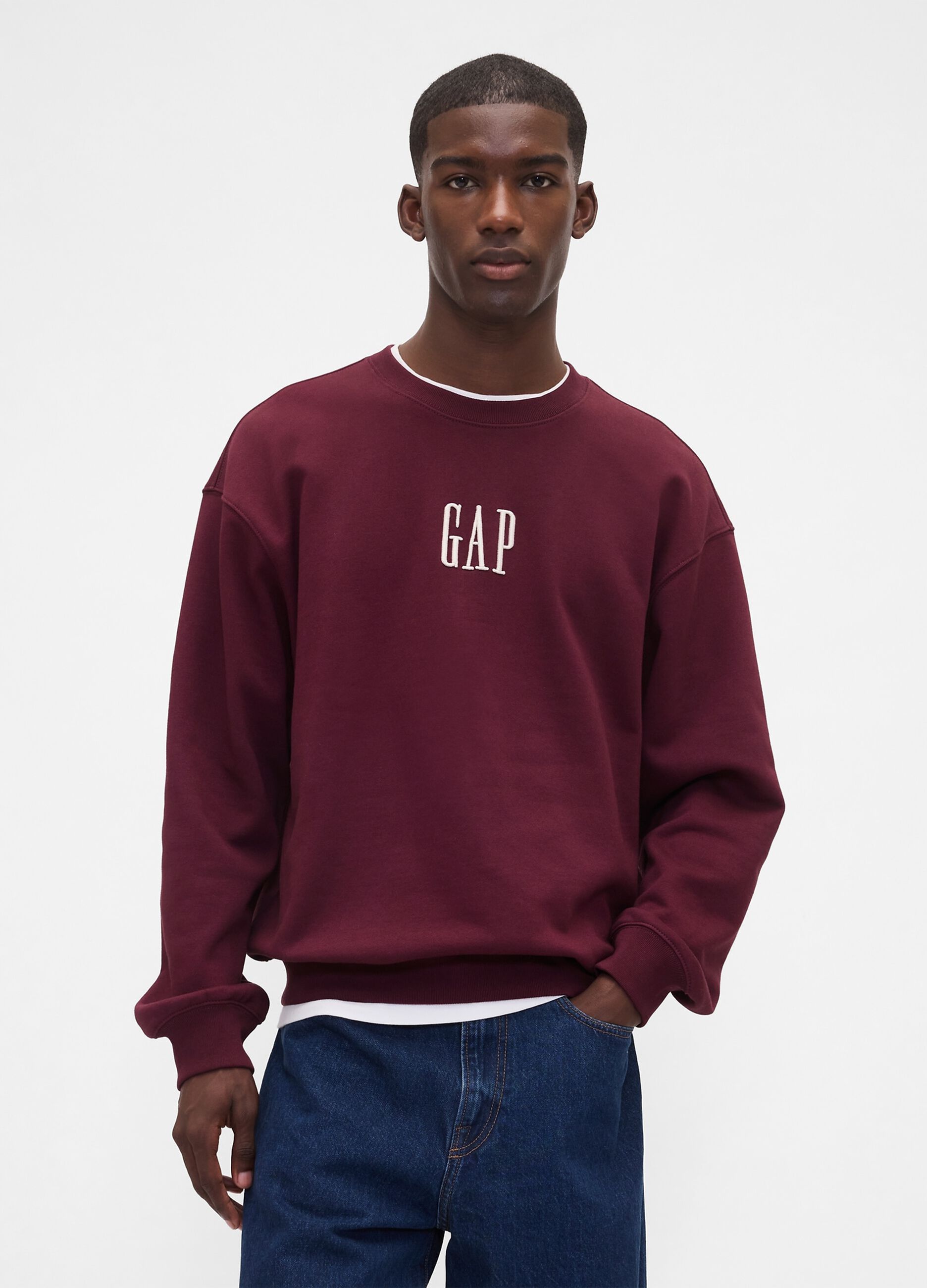 Burgundy Crew Neck Sweatshirt