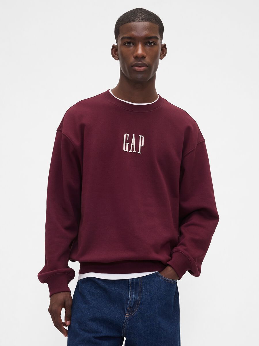 Burgundy Crew Neck Sweatshirt_0