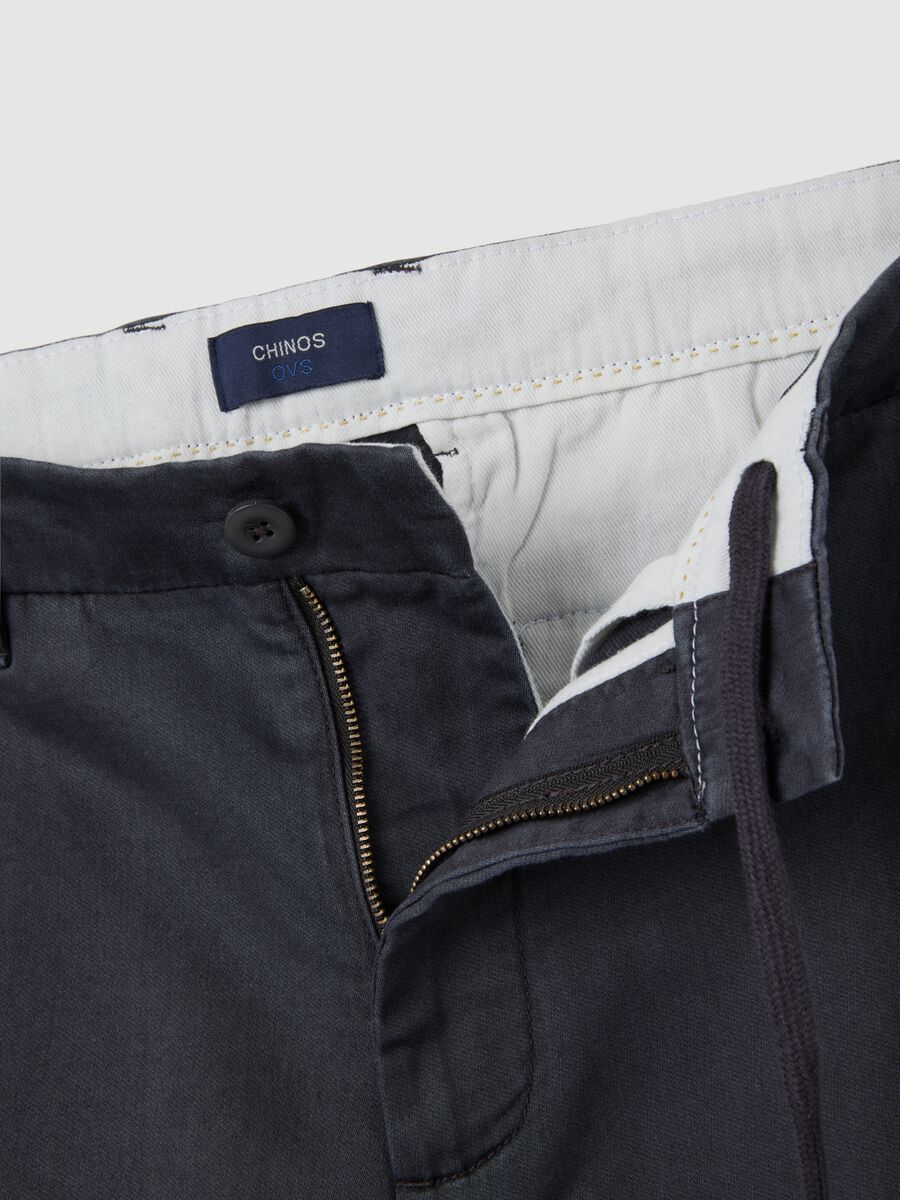 Blue slim fit cotton trousers_5