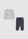 Multicolor baby sweatshirt and trousers set in pure cotton regular fit_0