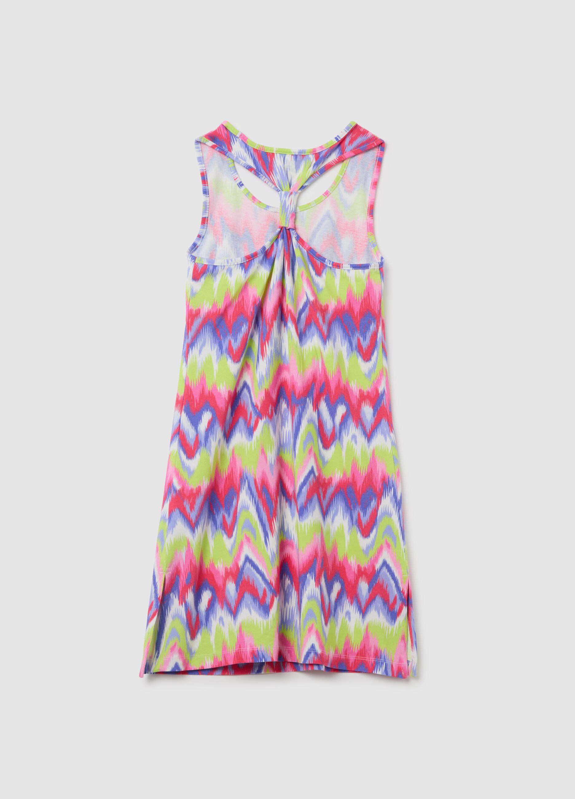 Abito da ragazza in misto cotone multicolor regular fit