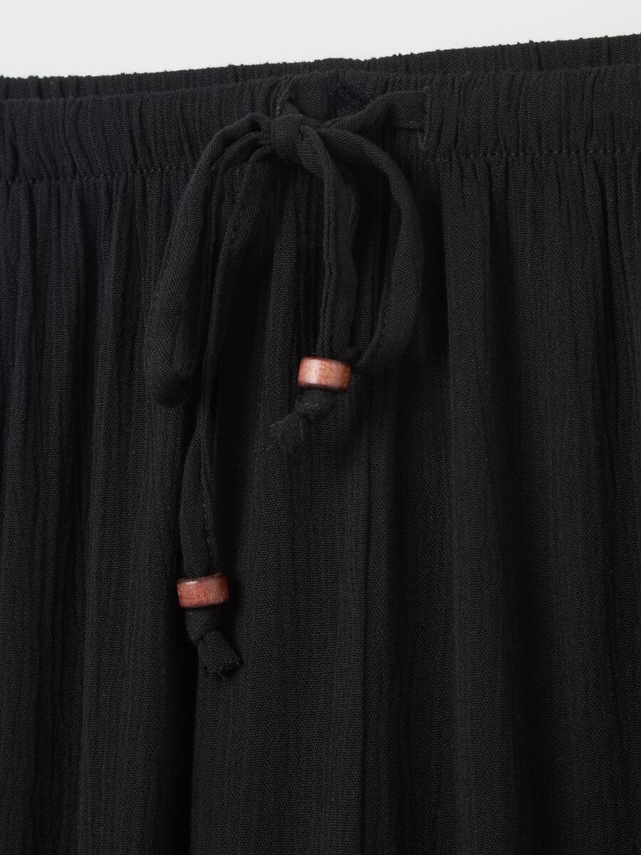 Women's black relaxed-fit trousers in 100% viscose_5