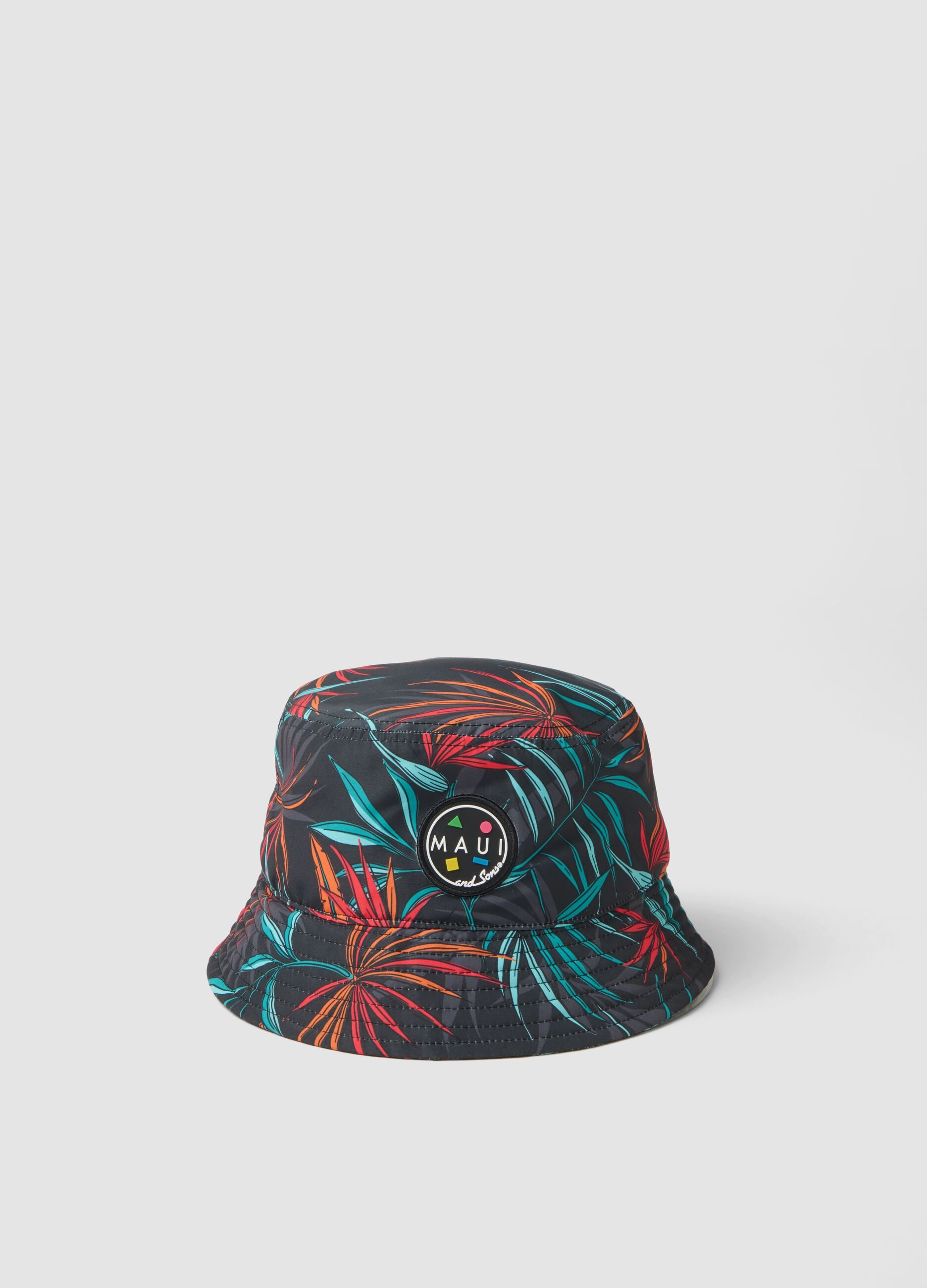 Multicolour exotic print bucket hat