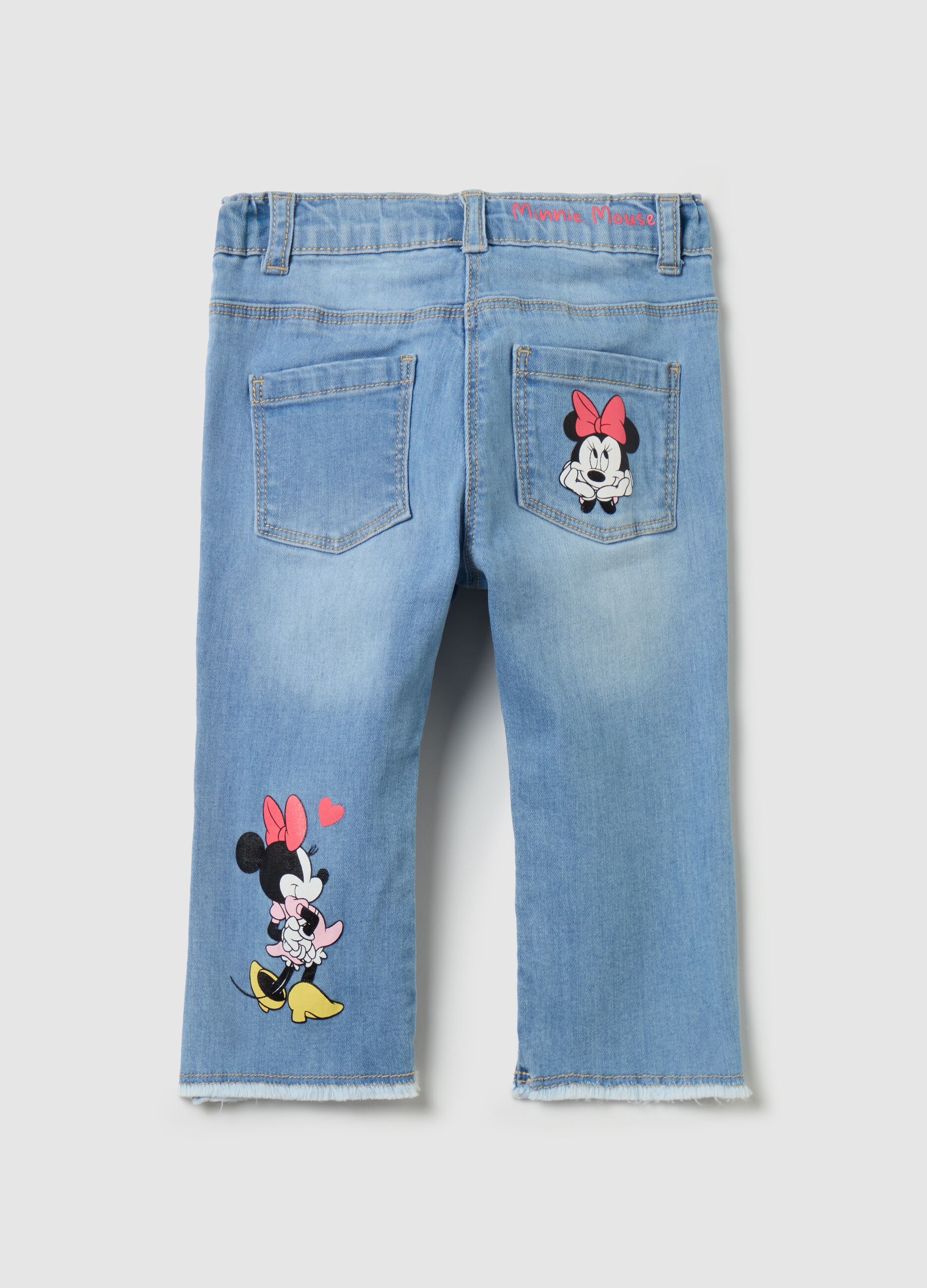 Five-pocket jeans with Minnie Mouse print