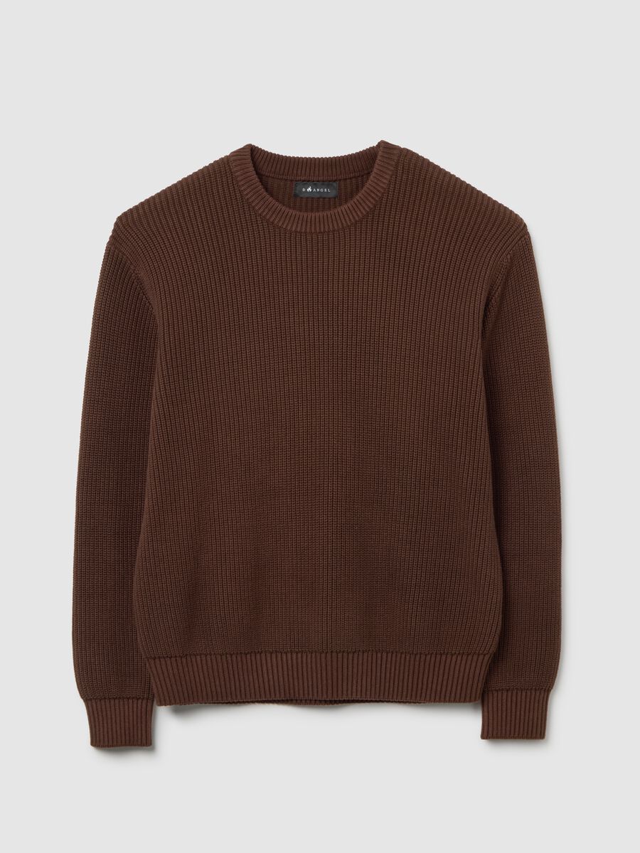 Jumper in puro cotone marrone regular fit_4