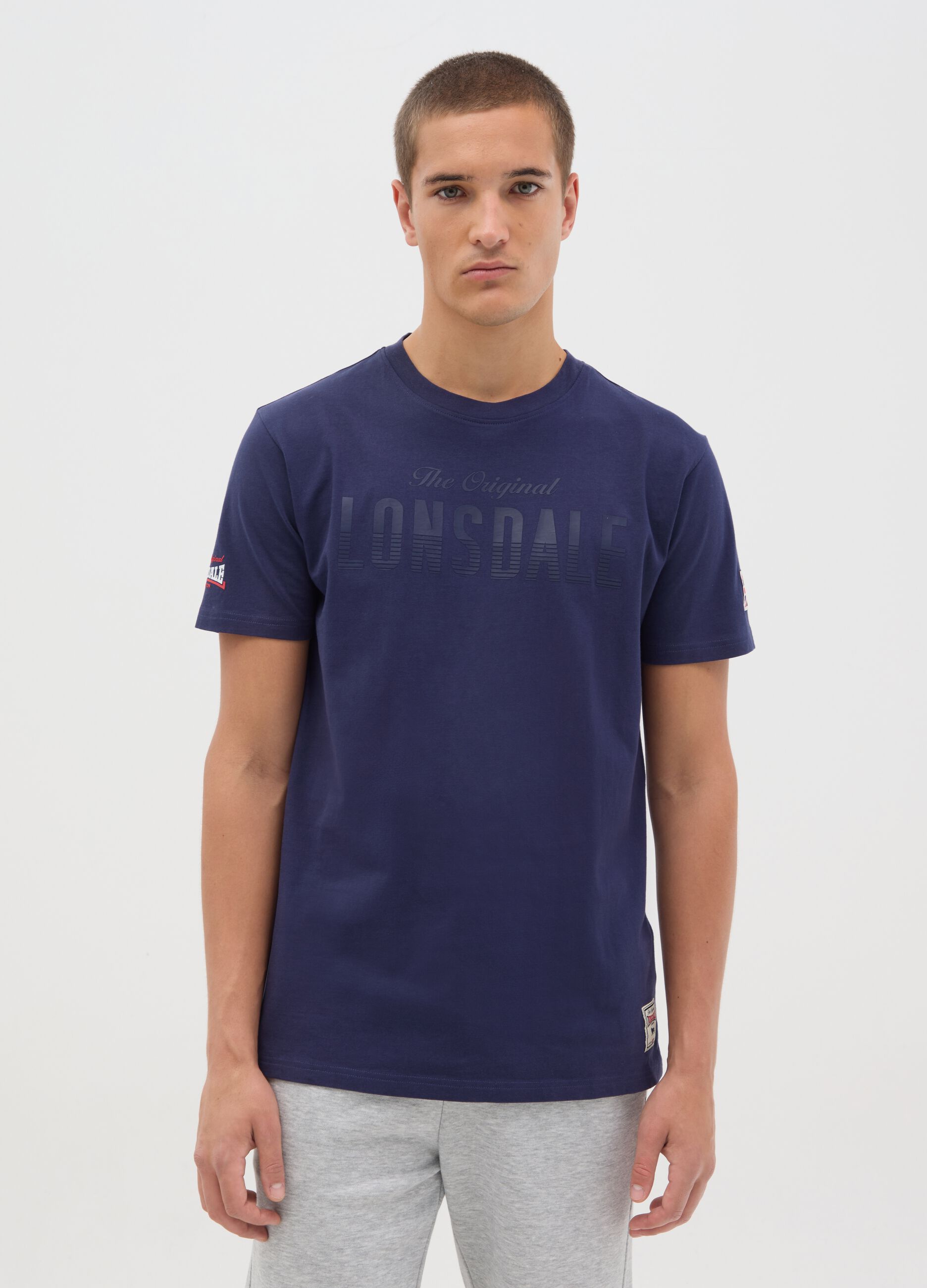 Lonsdale Blue Cotton Short Sleeve T-shirt