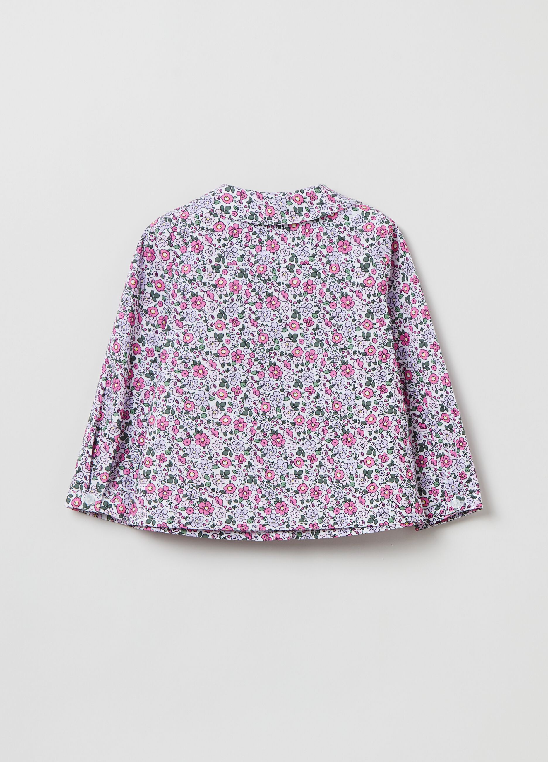 Camicia in popeline con fantasia floreale_1