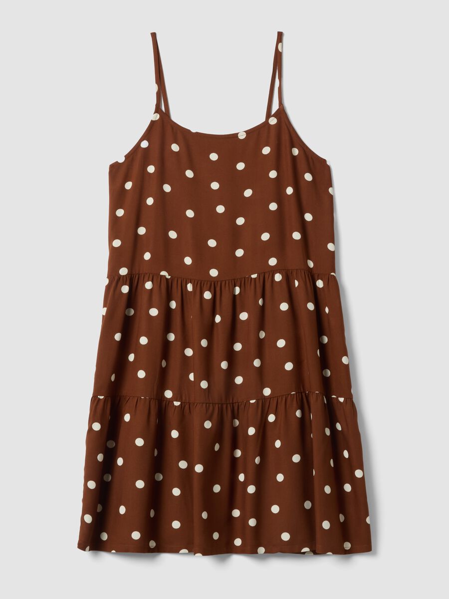 Brown polka-dot dress in pure viscose_4