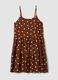 Brown polka-dot dress in pure viscose_4