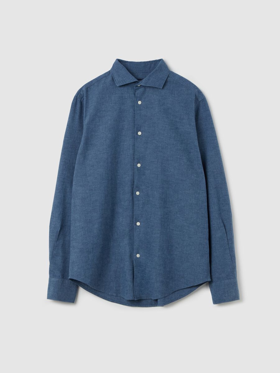 Regular-fit shirt in cotton and linen_4