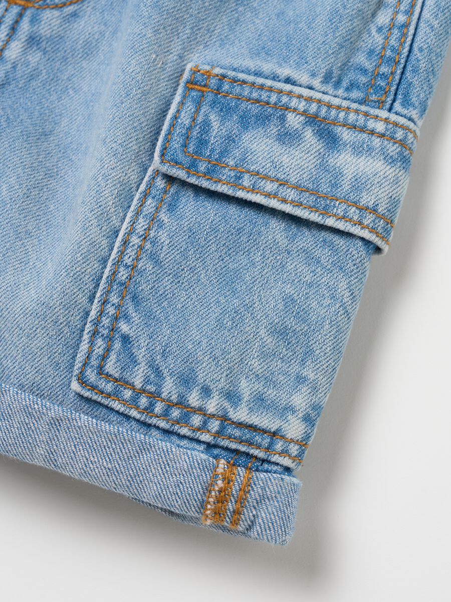 Children's denim cotton shorts with regular fit_2