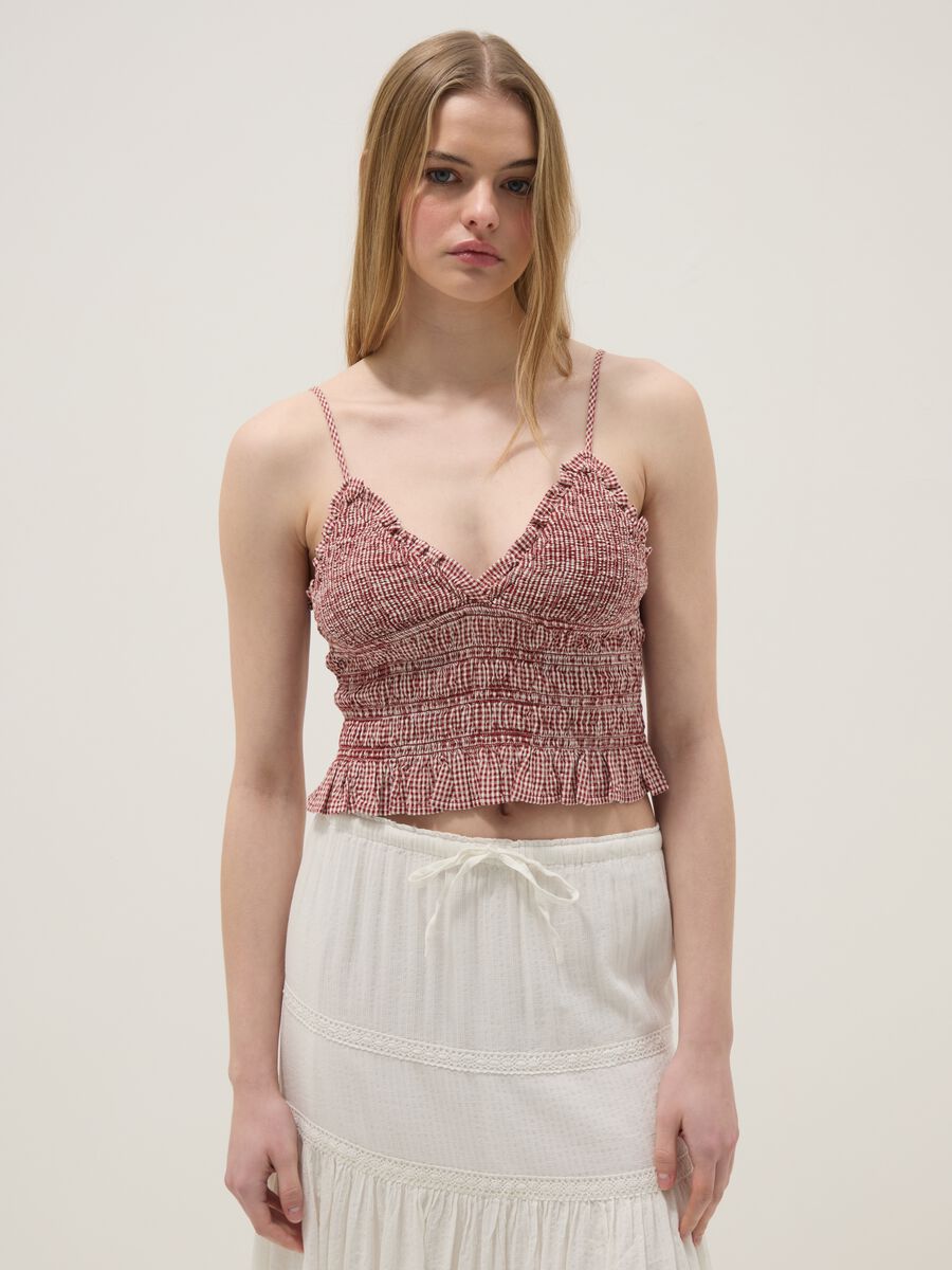 Tank top in puro cotone a righe multicolor slim fit_1