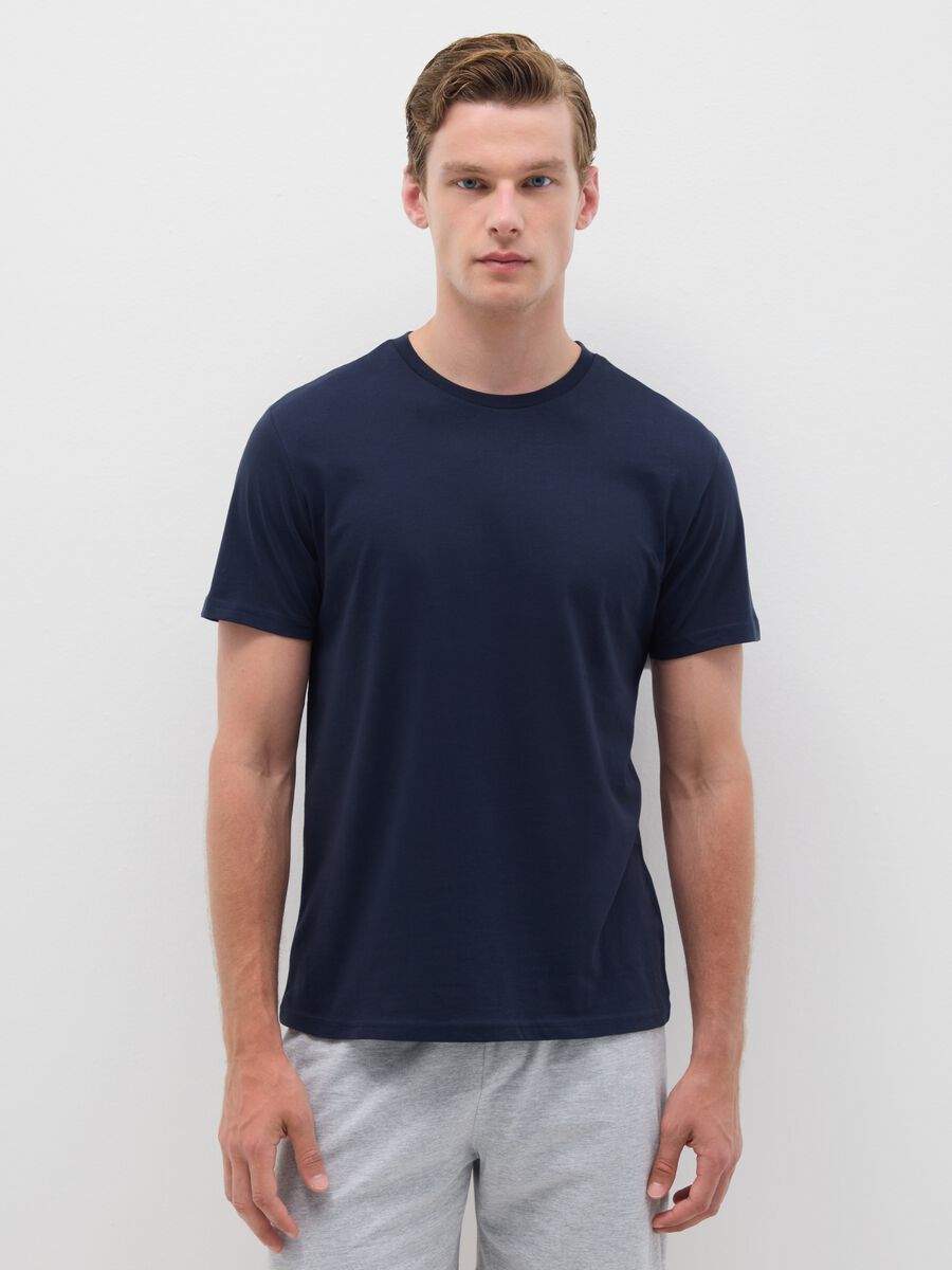 Blue Cotton Blend Pyjamas Regular Fit_1