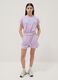 Purple pure cotton set with T-shirt and shorts_0