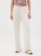 White cotton-blend relaxed trousers_1