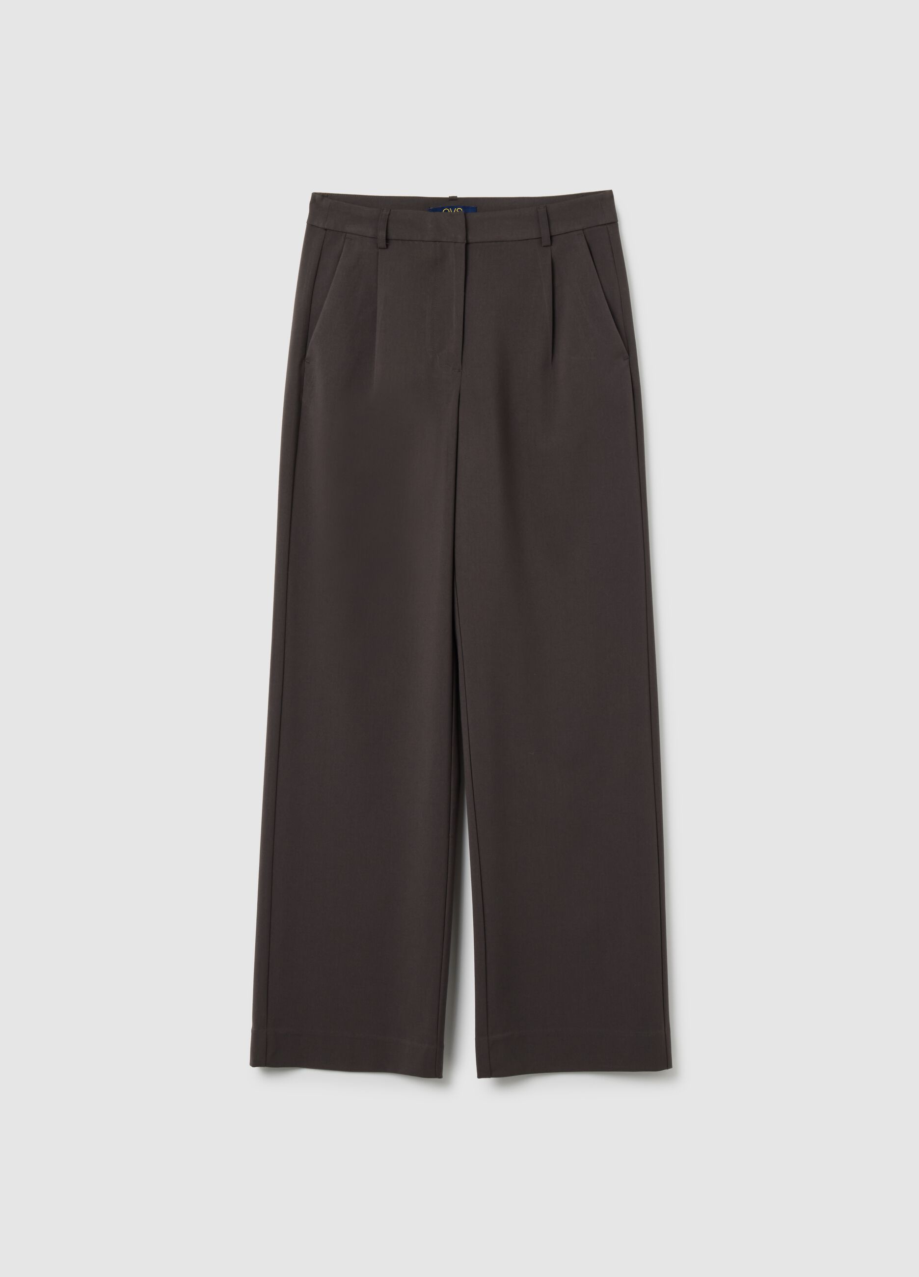 Brown trousers in stretch fabric