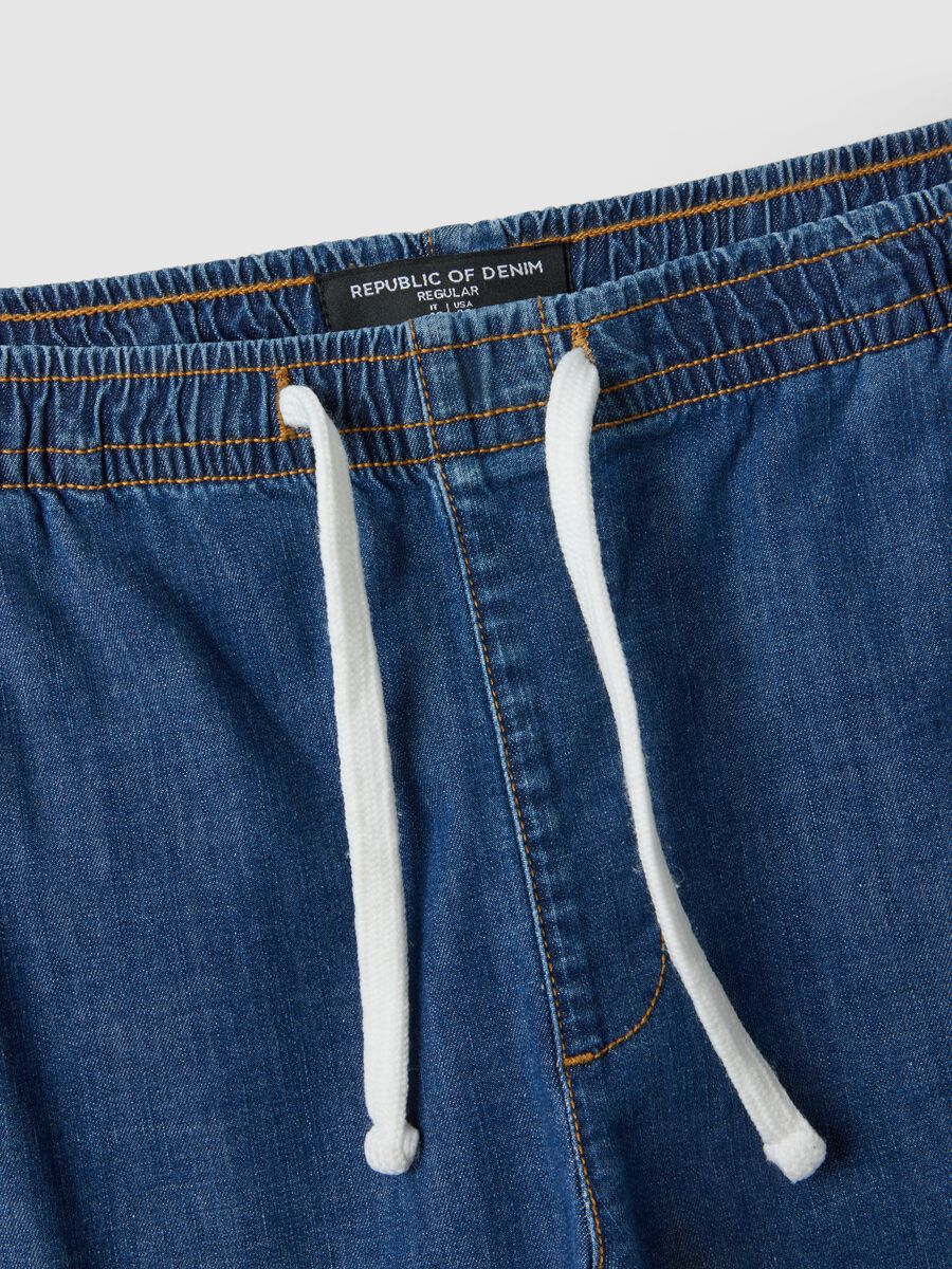 Regular fit stretch cotton denim blue jeans_6