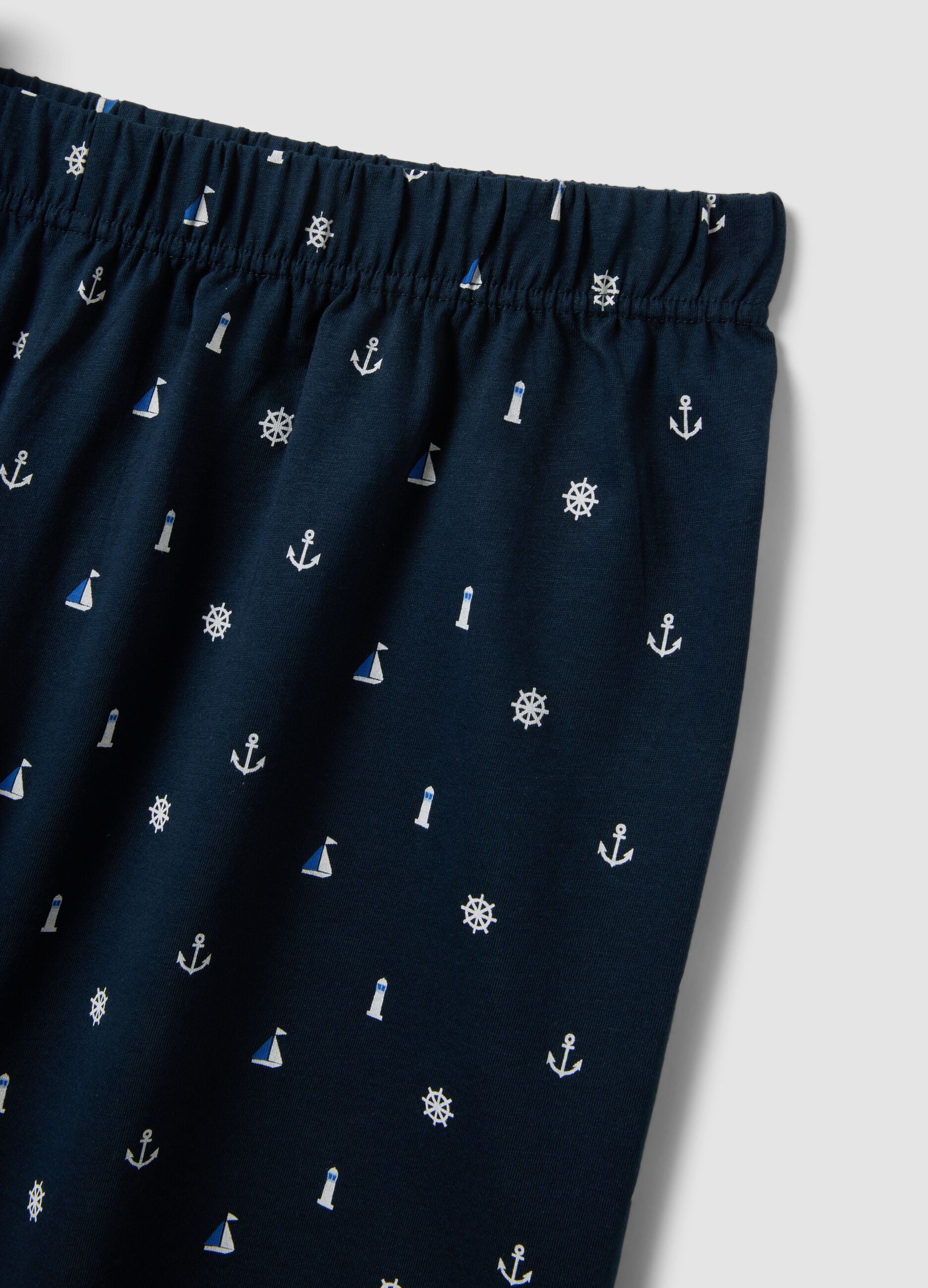 Grey and blue pure cotton jersey pyjamas